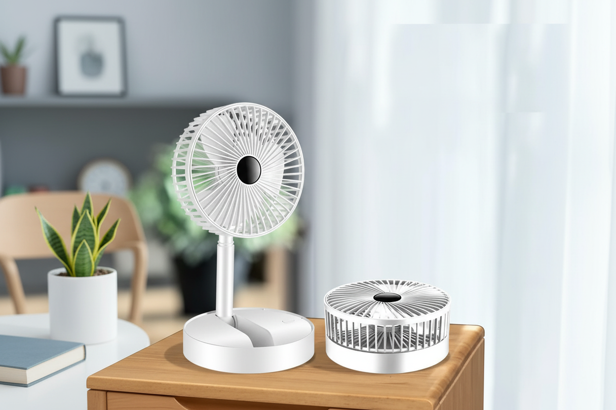 Powerful Rechargeable Table Fan in modern setting